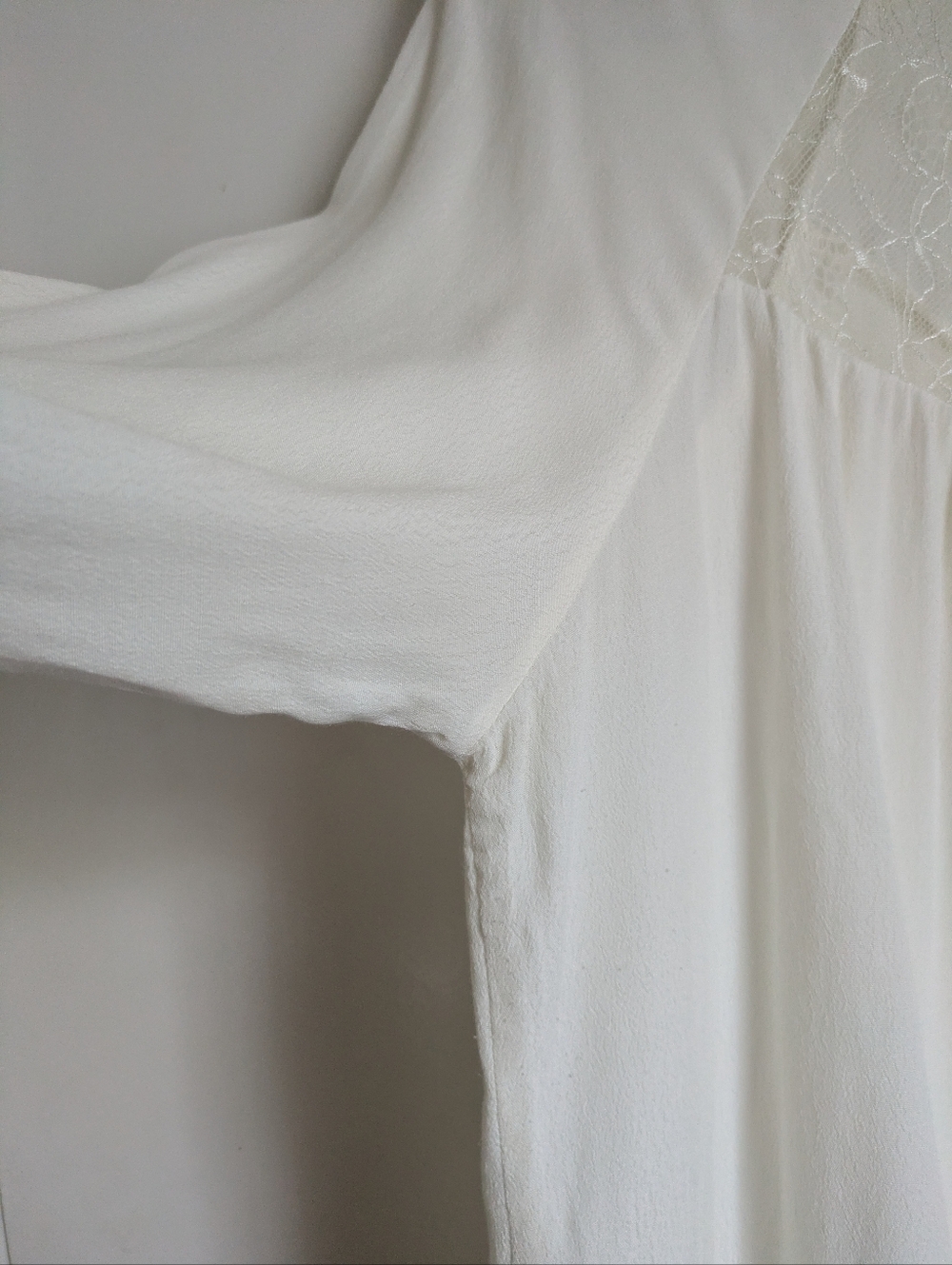 Anthropologie Lie Romantic Bohemian Ruffled Lace Blouse White Size 14 - Picture 14 of 16